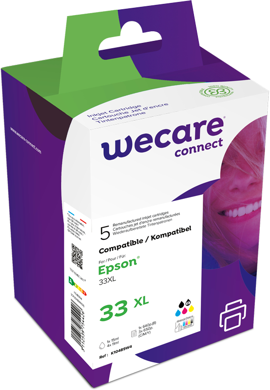 photo WECARE Multipack rebuilt CMYBKPBK T333740WE p. Epson XP-530 6.4/4x4.5ml