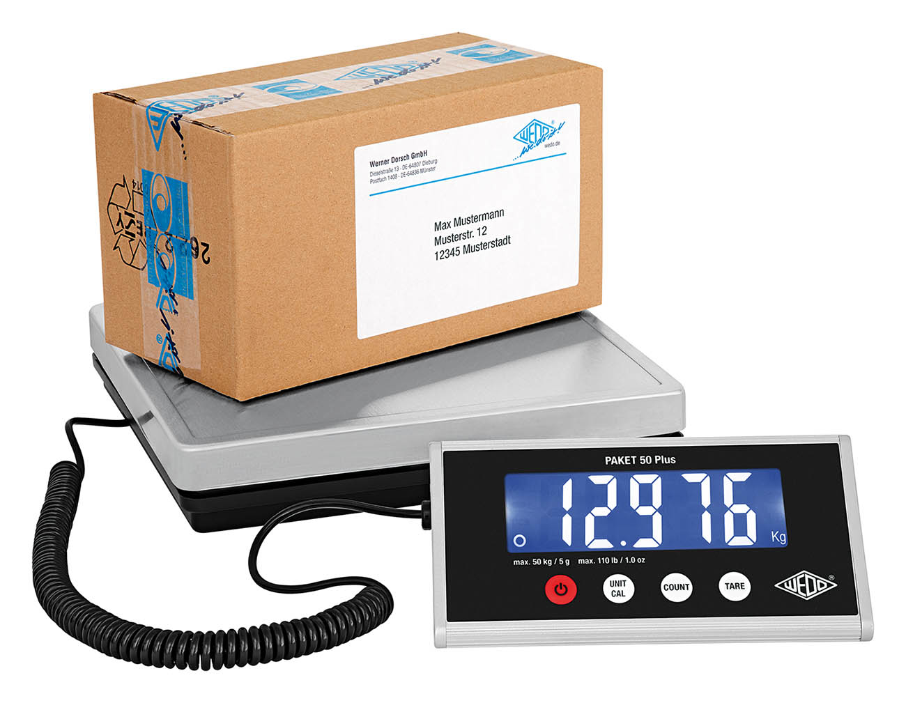 WEDO Balance de paquet Paket 50+ 507605005 Capacité max. 50kg 25x25x5cm