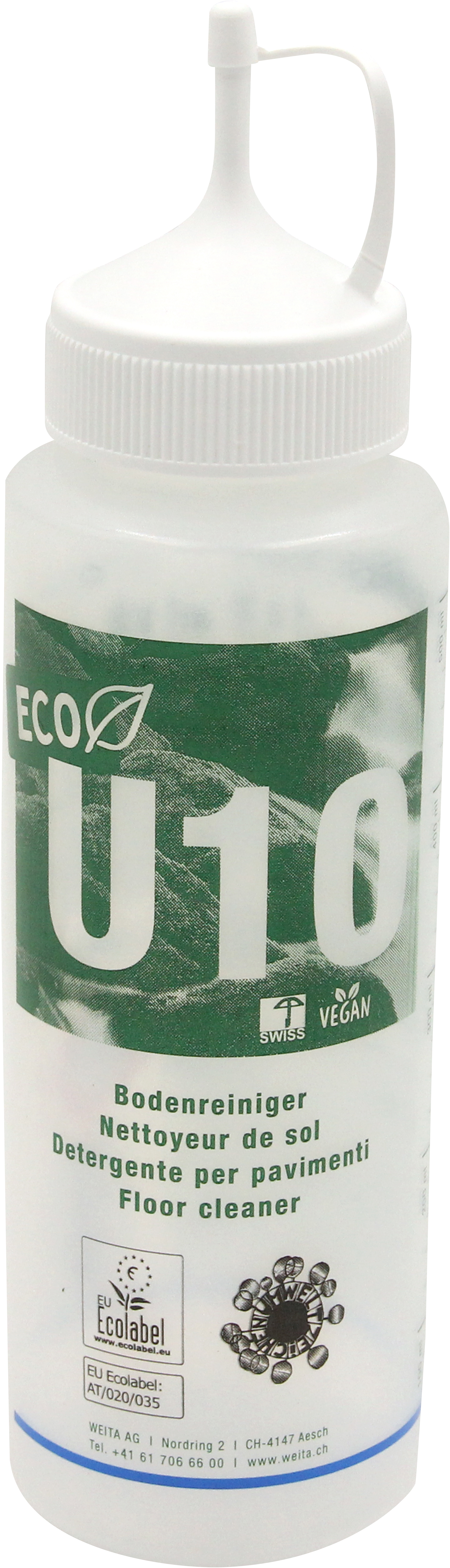 photo WEITACLEAN Nettoyant pour sol 500ml 75495.14399 U10 ECO, bouteille vide