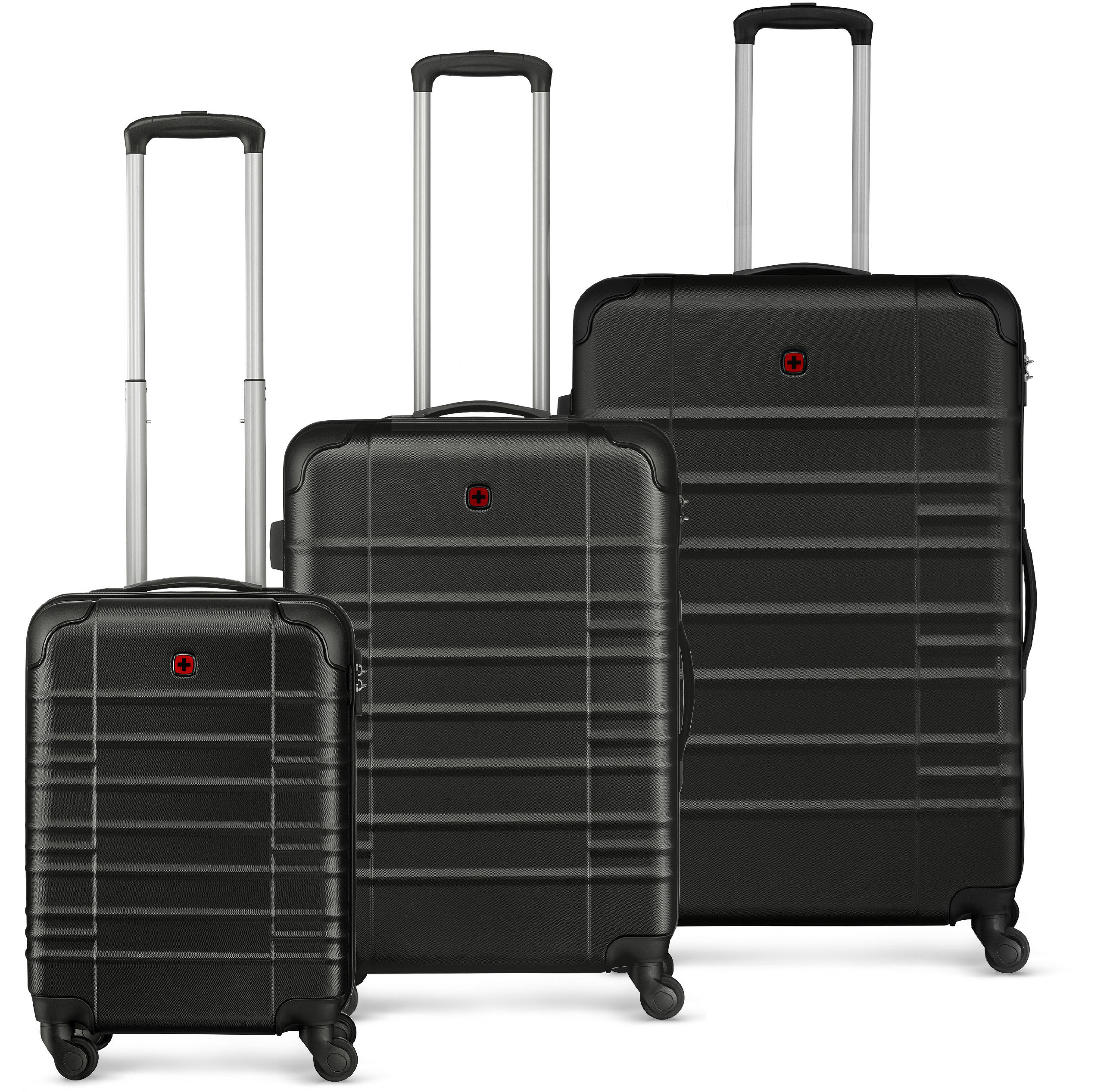 photo WENGER Amplar Hardside Luggage Black 653149 3er Set aus S M L inkl. Box