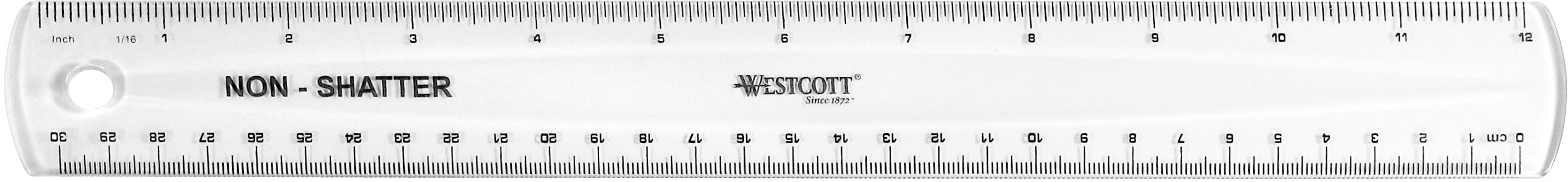 WESTCOTT Règle plastique 30cm E-10120 00 blanc