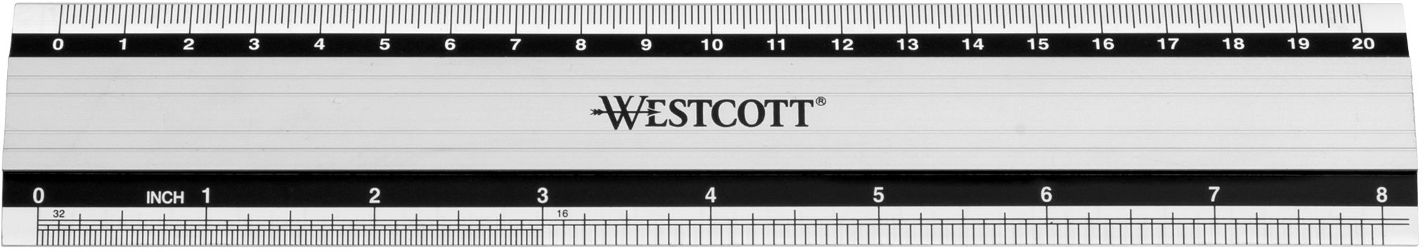 WESTCOTT Règle Alu E-1019000 cm/inch scala