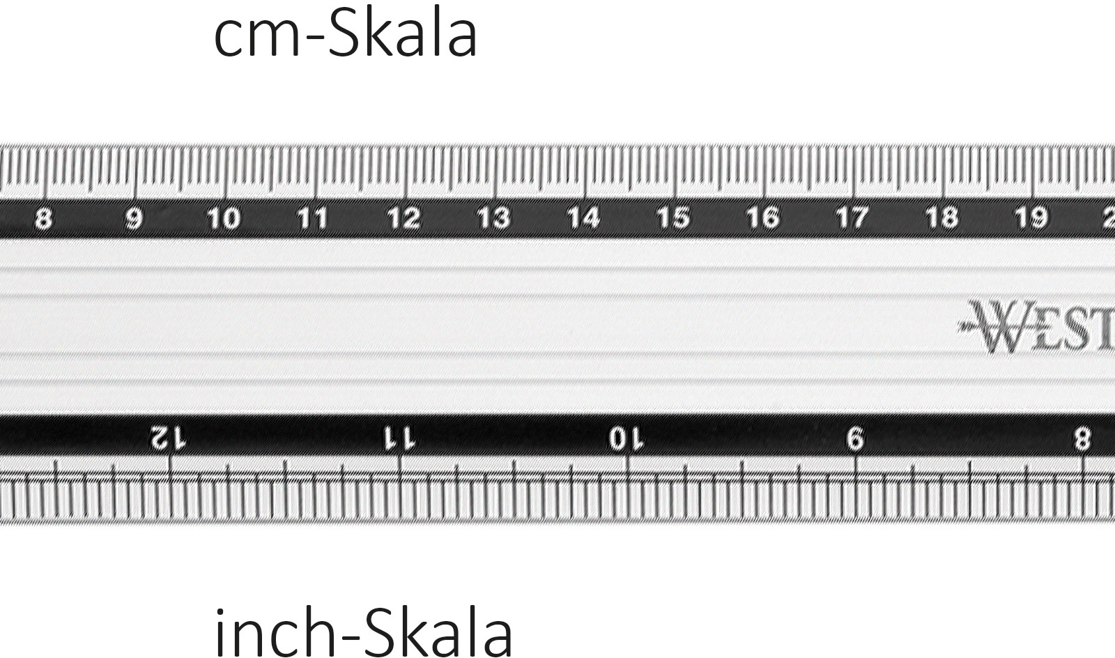 WESTCOTT Règle Alu 40cm E-1019200 cm/inch scala