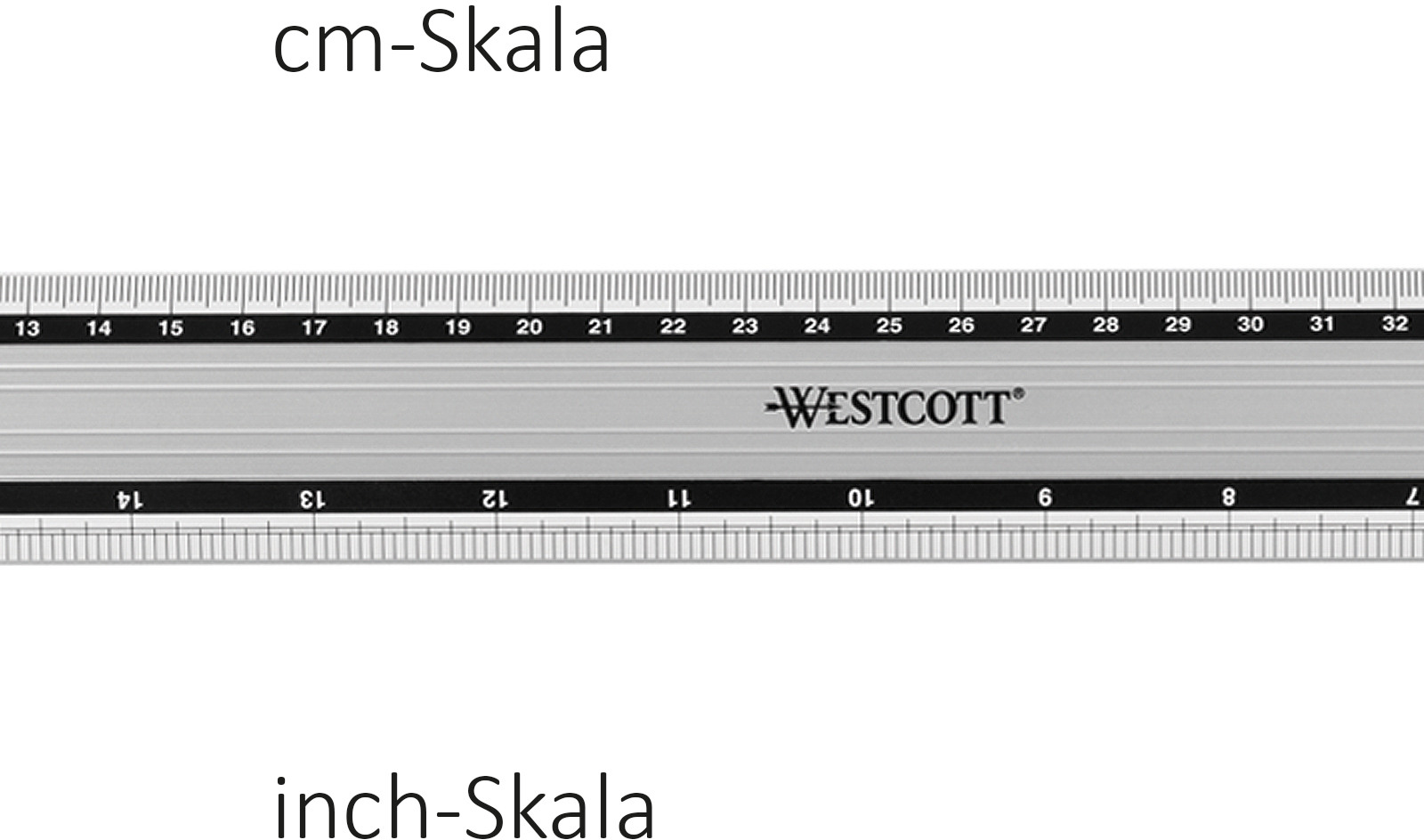 WESTCOTT Règle Alu 50cm E-1019300 cm/inch scala