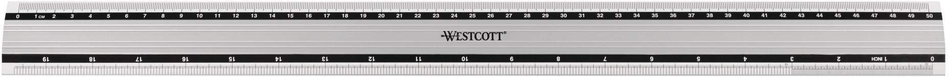 WESTCOTT Règle Alu 50cm E-1019300 cm/inch scala