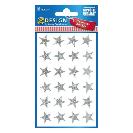 Z-DESIGN Sticker étoiles 52256 argent Noël