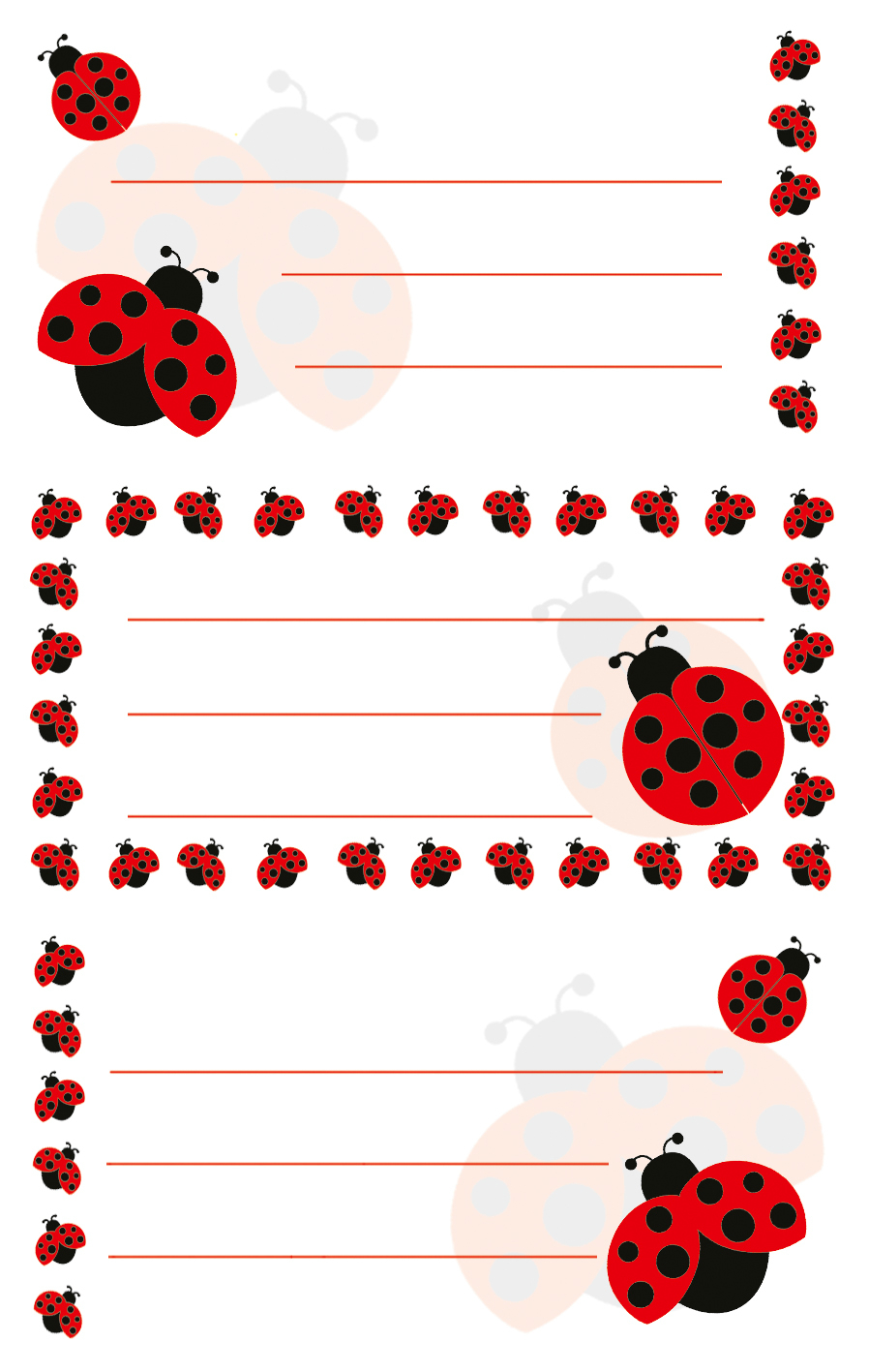 Z-DESIGN Sticker Ladybird 8.4x16cm 59250Z rouge/blanc 2 flls.