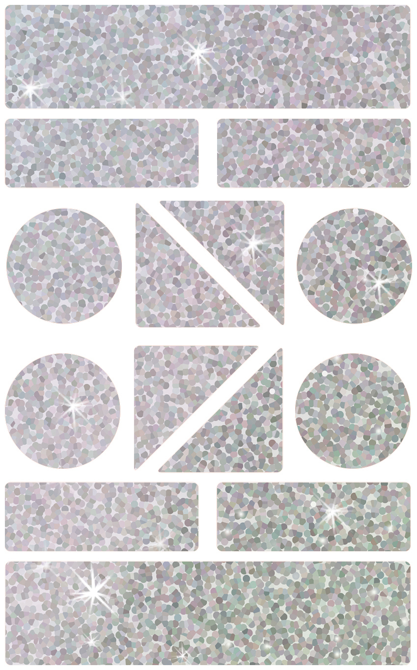 Z-DESIGN Sticker Formen HOM 8.4x16cm 59391Z gris, refl. 1 flls.