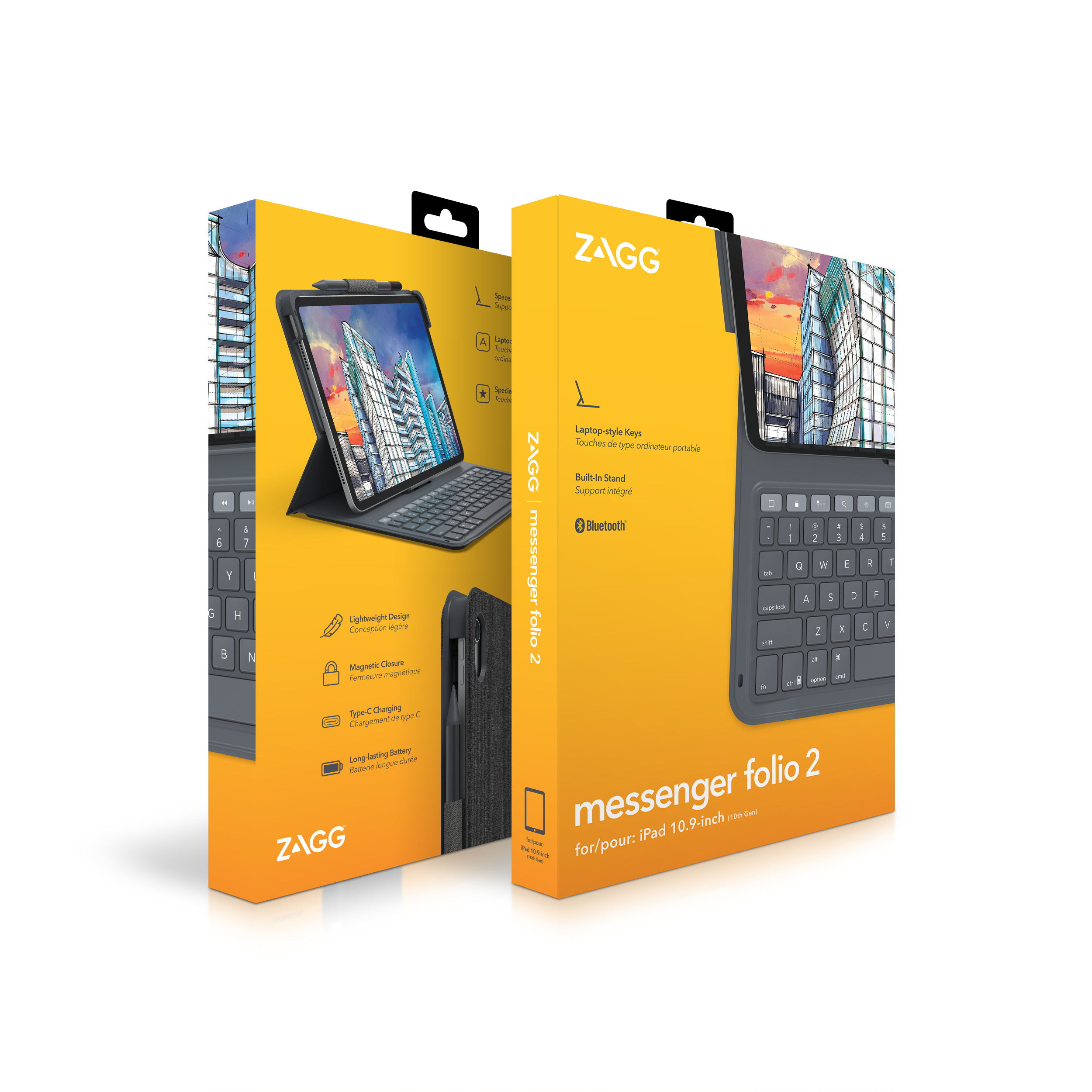 ZAGG Messenger Folio 2 for iPad 103010823 10.9 (10th Gen) Charcoal, CH