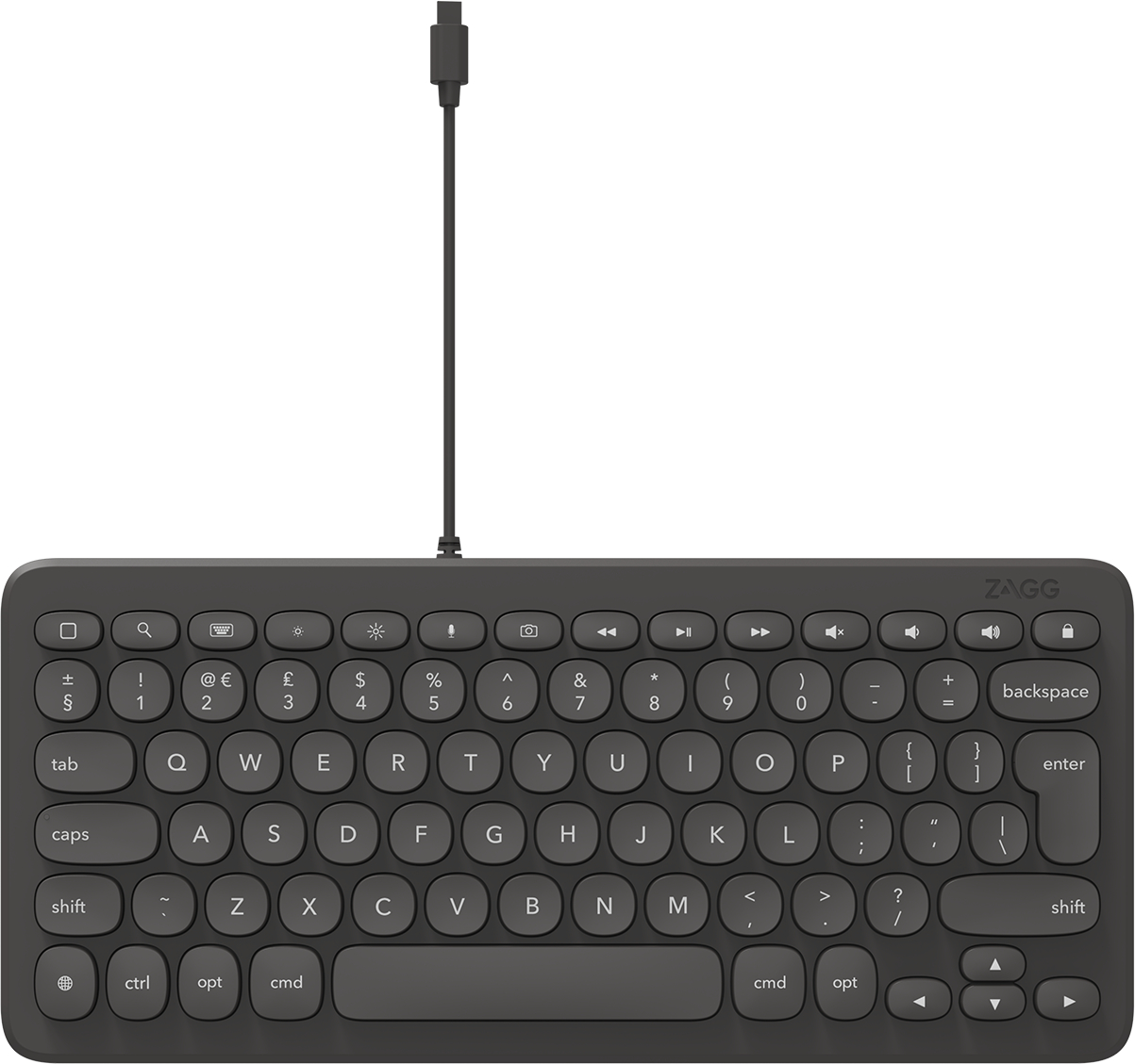 ZAGG Keyboard Lightning universal 103211040 for iPad Wired,Charcoal, CH