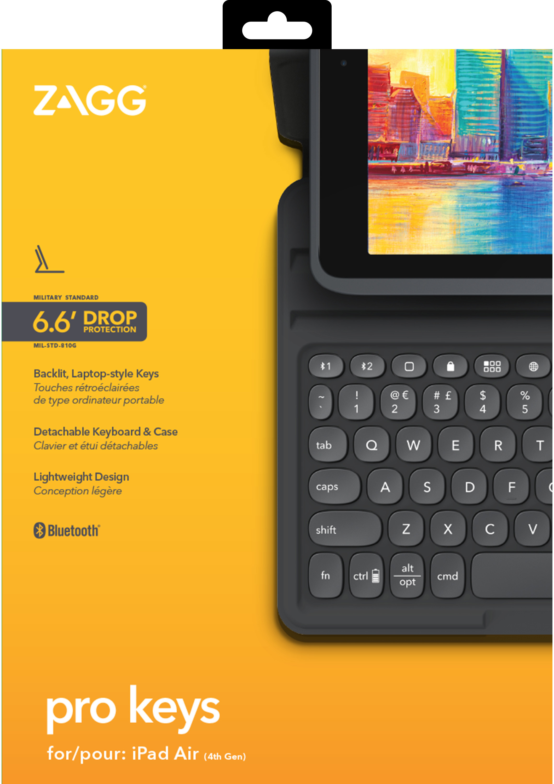 ZAGG Keyboard Pro Keys for iPad 103407276 10.9 (2020),Black/Gray, CH