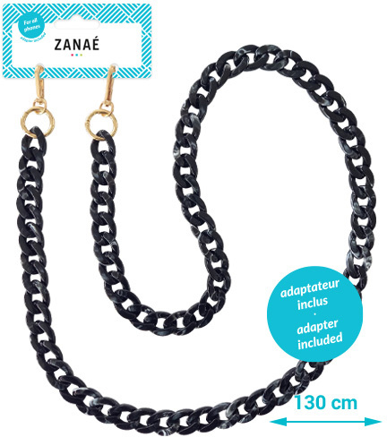 photo ZANAÉ Phone Necklace Marble Vibe 17379 Mineral Winter black
