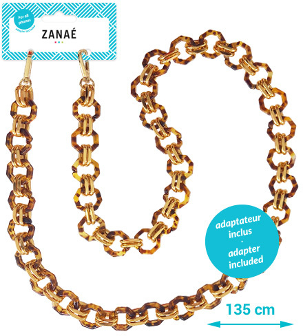 ZANAÉ Phone Necklace Golden Globe 17411 Leopard & Gold animal print