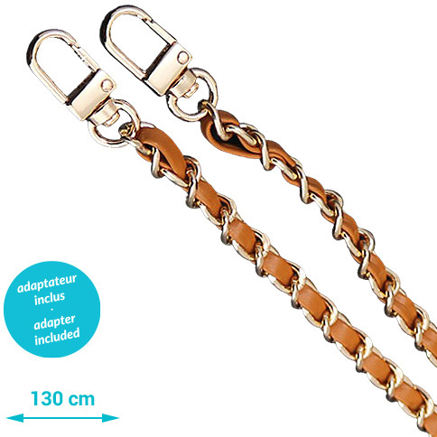 ZANAÉ Phone Necklace Leather 18311 Gold & Chain brown / gold