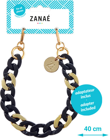 photo ZANAÉ Phone Wristlace Kepler & Gold 18325 Milky Way black / gold