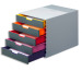 DURABLE Schubladenbox Varicolor 5 -C4 7605/27 farbige Griffe, 5 Schubladen