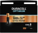 DURACELL Batterie Optimum 4-137714 AAA, LR03, 1.5V 8 Stück