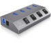 ICY BOX 4 Port Hub & Charger USB 3.0 IBHUB1405 Aluminium