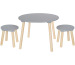 JABADABAD Runder Tisch inkl. 2 Hocker H13221 grau, Höhe 42.5cm, Ø 59cm