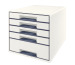 LEITZ Schubladenbox WOW Cube A4 52142001 weiss/grau, 5 Schubladen