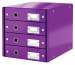 LEITZ Schubladenset Click&Store A4 60490062 violett 4-Schubladen