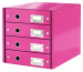 LEITZ Schubladenset Click & Store A4 60490023 pink 4 Schubladen