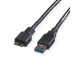 ROLINE USB-A-Micro B, Datenkabel 11.02.887 Black, ST/ST, 3.2 Gen1 0.8m
