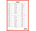 SIMPLEX Wandkalender m.Namenstag 2025 032340.25 6M/1S rot/weiss DE A4