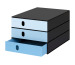 STYRO Systembox styroval 24x33x20cm 14-8050.9 blau/schwarz 3 Schubladen