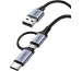 UGREEN Cable USB-A-MicroUSB+USB-C 30875 1m, Black