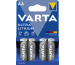 VARTA Batterie Lithium AA,1,5V 610630140 2900 mAh 4 Stück