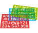 WESTCOTT Zeichenschablone 50cm E-1060000 A-Z, 0-9 blau/rot/grün